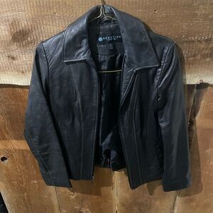 Ladies Black Leather Jacket